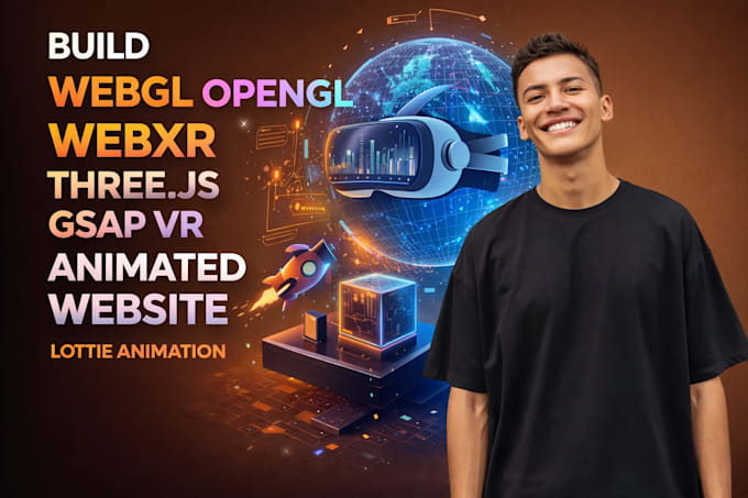build webgl opengl webxr threejs gsap vr animated website lottie animation