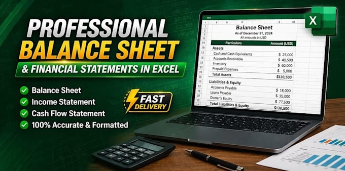 prepare professional balance sheet and financial statements