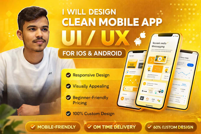 Design clean mobile app ui ux for ios and android by Sparsh_create | Fiverr