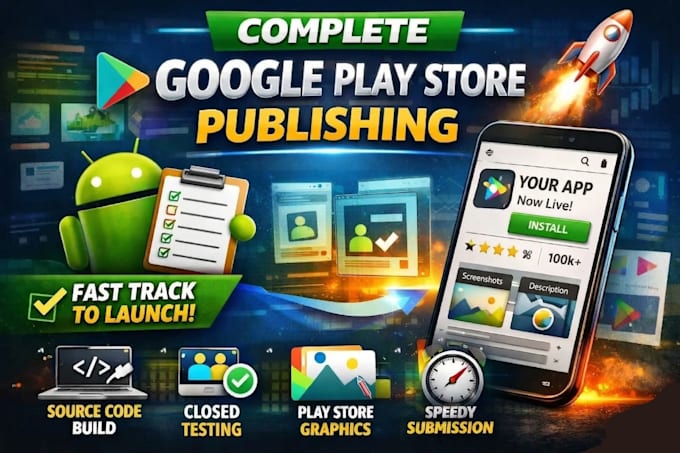 provide complete google play store publishing service