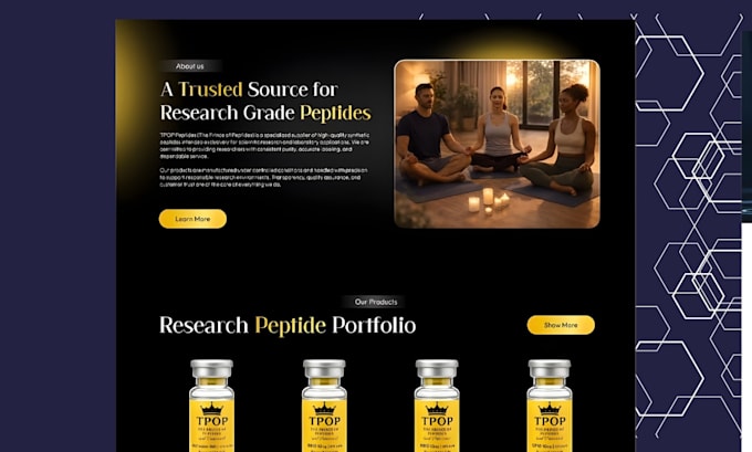 build peptide beauty store website research peptide shopify store