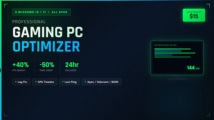 optimize your windows PC for gaming, fix lag and reduce ping