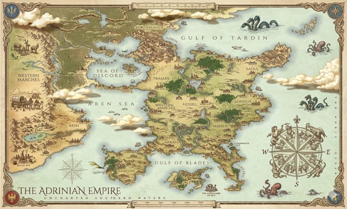 Do custom fantasy map, city map world map illustration rpg dnd map ...