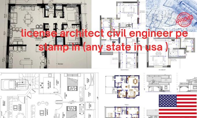 License architect civil engineer pe stamp in any state in usa by ...
