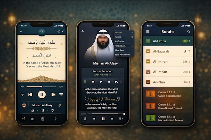 develop a custom quran and islamic mobile app for ios and android