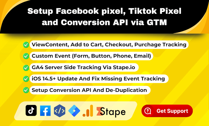 setup facebook pixel, tiktok pixel and conversion API via GTM