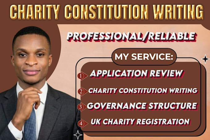 write a professional UK charity constitution for registration