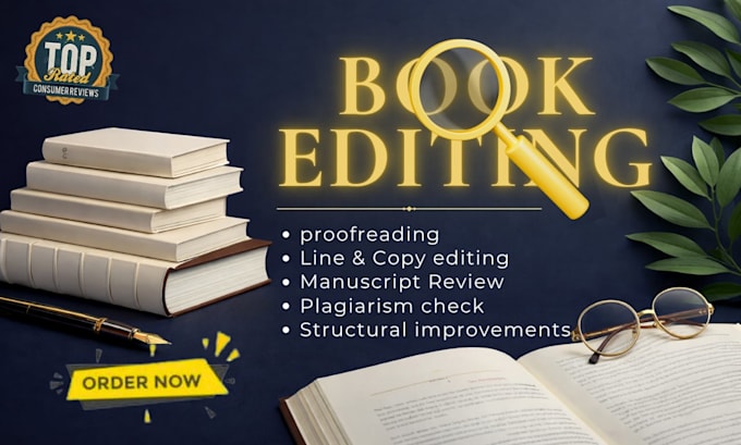 professionally do line edit, copy editing and do proofreading for your book