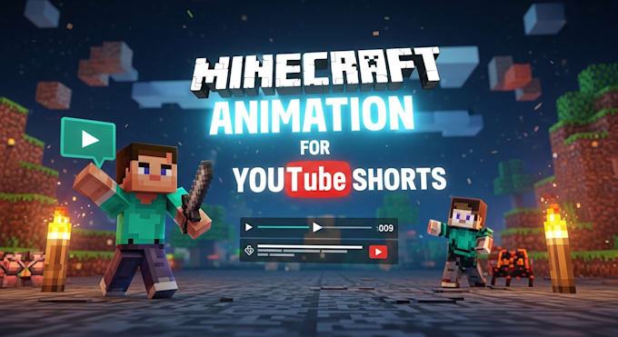 Create a viral minecraft animation intro for youtube shorts, tiktok ...