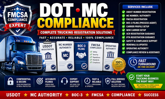 do dot, mc number, truck registration and fmcsa compliance