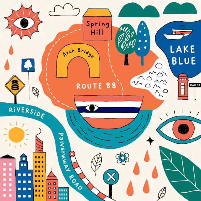 do unique hand drawn map vector illustration