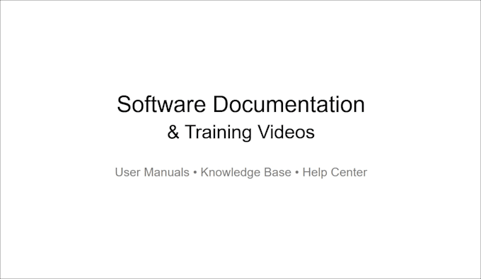 create software documentation and user manuals
