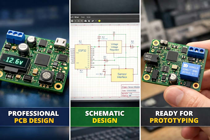 Design a professional pcb and circuit schematic in kicad by Erik ...