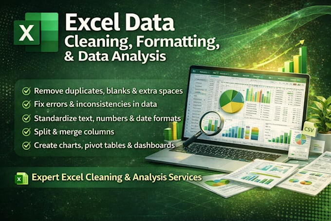 Perform excel data cleaning, formatting, and data analysis by Dataoasis ...