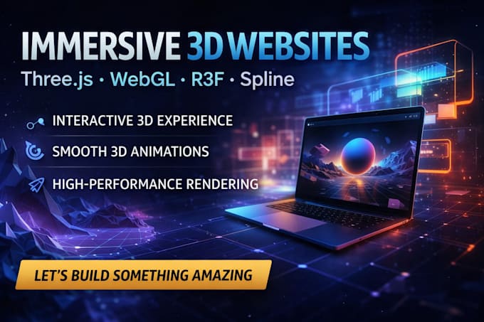 build interactive 3d animated website with three js, 3d spline webgl animation