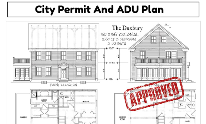 Design site plan, adu permit plans and floor plan for city permit very ...