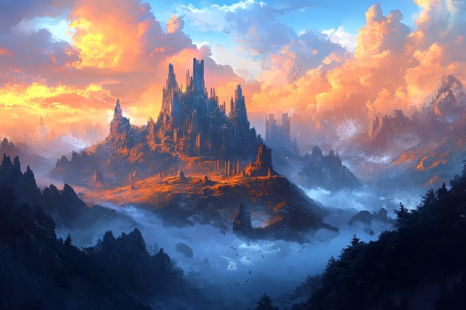 a fantasy landscape design illustrations