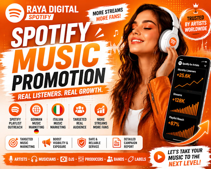do spotify music promotion, german music promotion and italian music