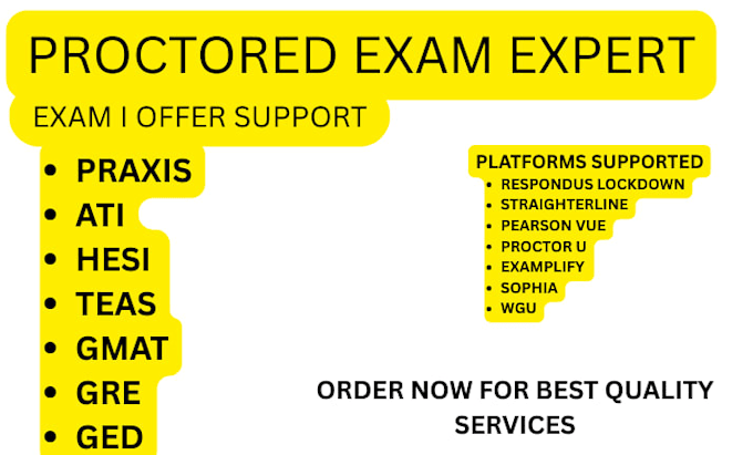 help you set up your proctored ati, ged,gmat, gre,hesi