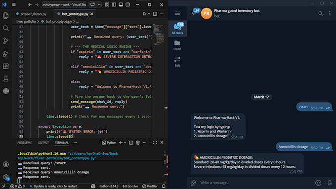 build a custom python telegram bot