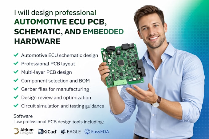 design professional automotive ecu pcb, schematic and embedded hardware