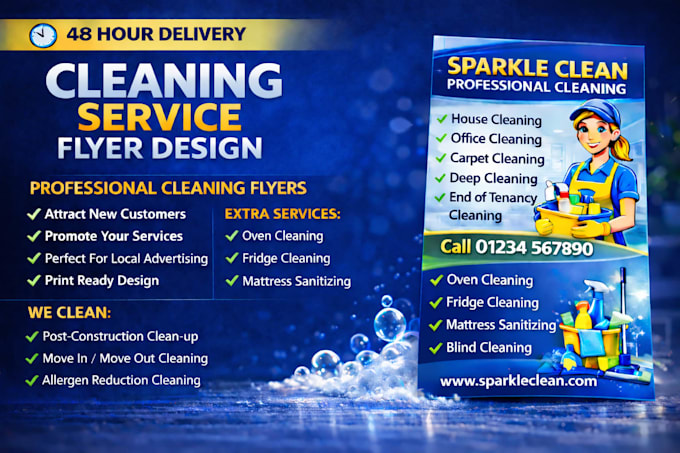 design a professional cleaning service flyer or leaflet