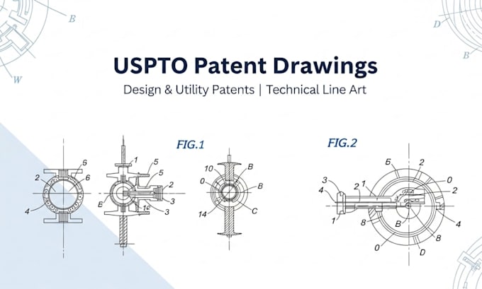 Configuration Indesign Patent Uspto-patenttekeningen voor design- en utility-patenten met technische ...