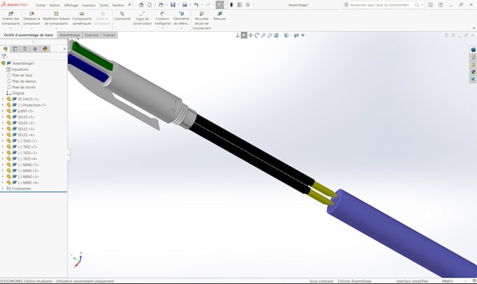 conception 3d et mise en plan sur solidworks