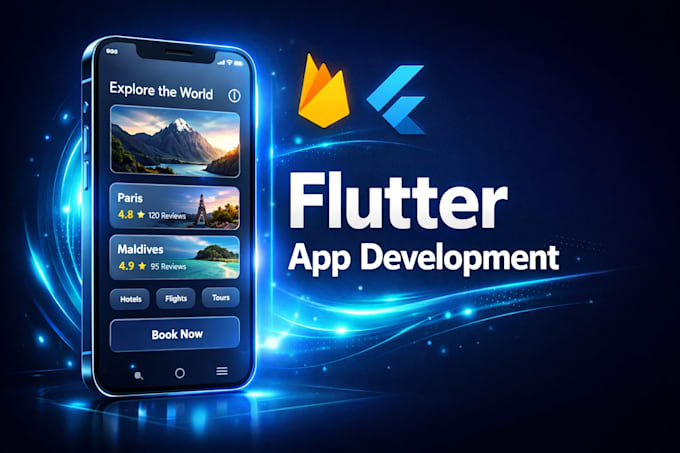 develop flutter mobile app with firebase and beautiful UI UX