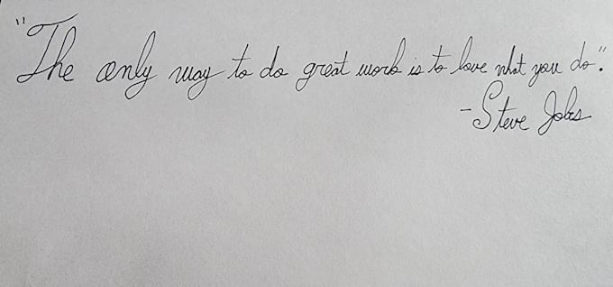 write a beautiful handwritten message in cursive
