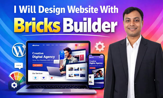 design a modern wordpress website or landing page using bricks builder