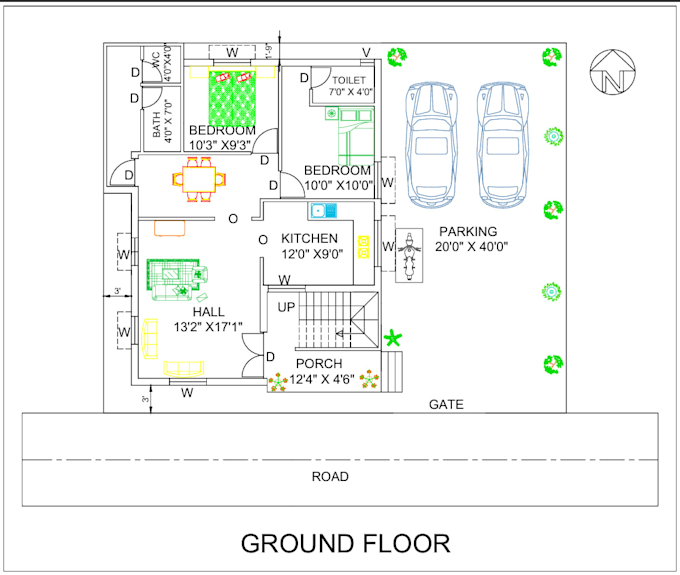 create a professional 2d house floor plan using autocad