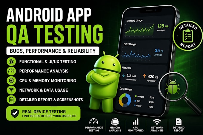 do android app QA testing with performance analysis