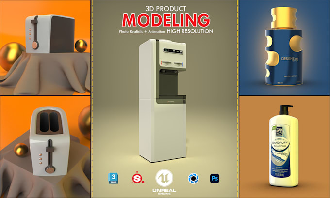 Create realistic 3d product modelling and rendering by Designseraa | Fiverr