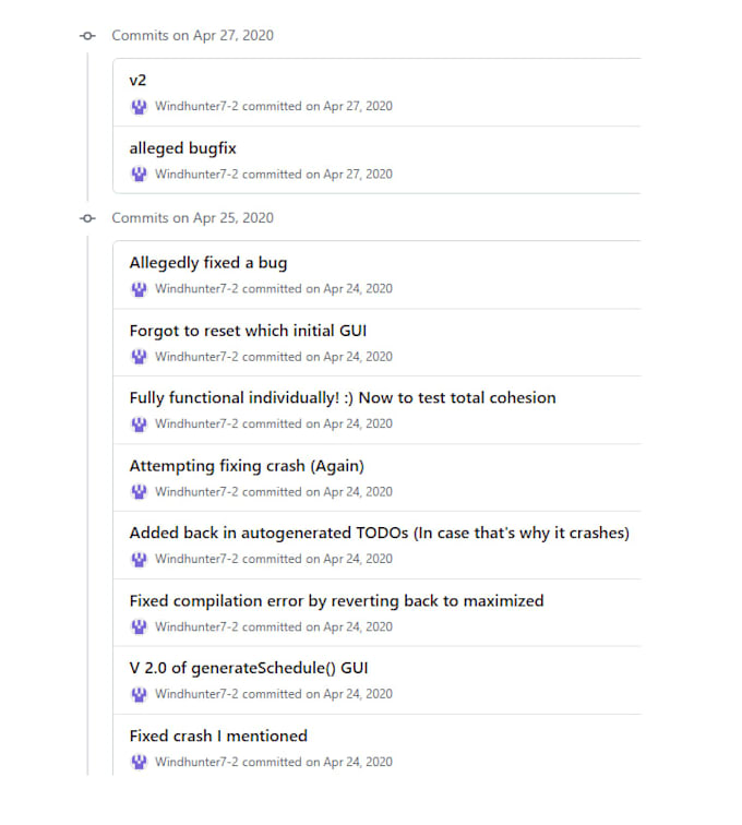 program in java, including bug fixes
