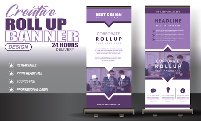 design roll up, retractable, pull up banner design