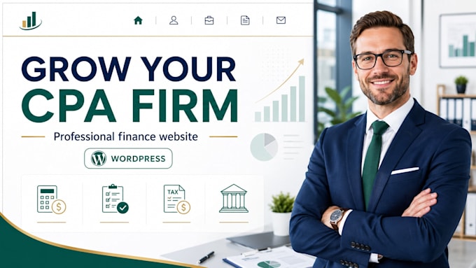 design CPA website accounting bookkeeping tax finance wordpress website meta ads
