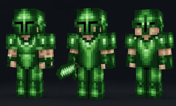 create custom minecraft skin and 3d render blockbench model for your character