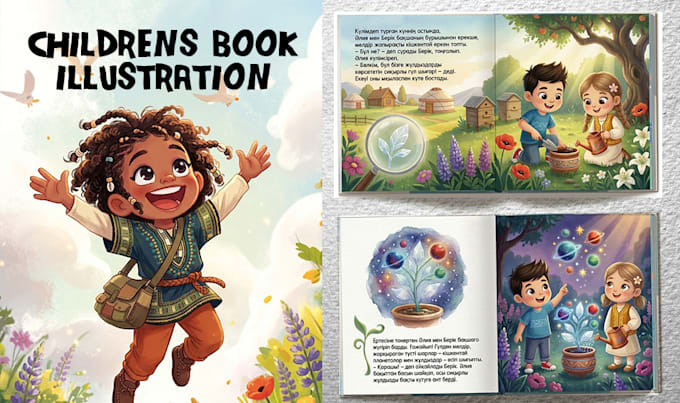 create children book layout and illustration