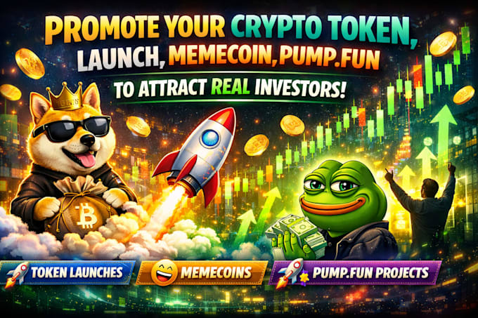 Promote your crypto token launch, memecoin, pump fun, to attract real ...