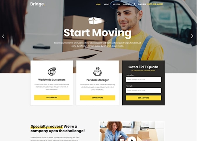 design moving services website