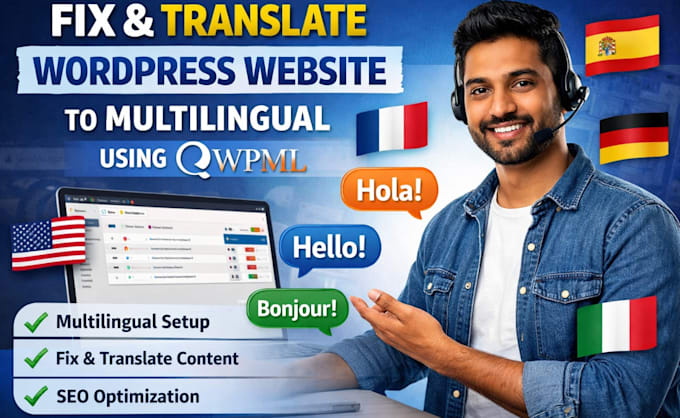 fix and translate wordpress website to multilingual using wpml plugin