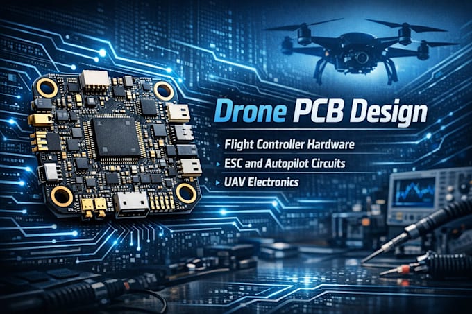 design drone pcb, flight controller, autopilot and esc circuits