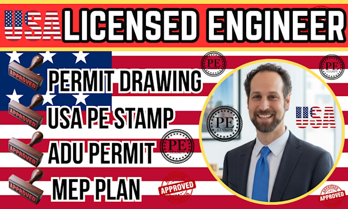 United state licensed engineer, usa pe stamp, mep plan, adu permit by ...
