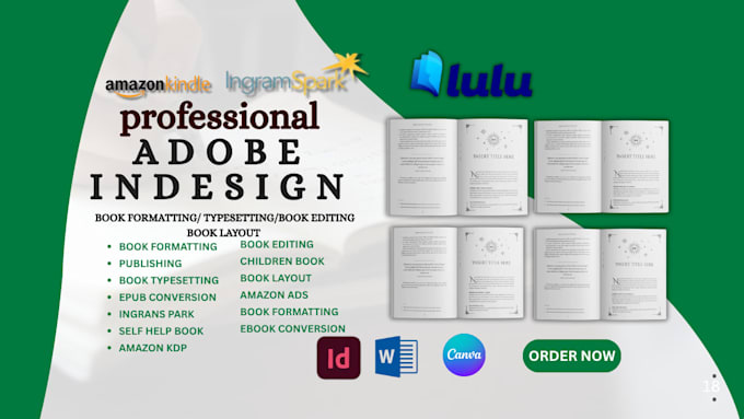 do adobe indesign book formatting, book typesetting, booklayout, epub conversion