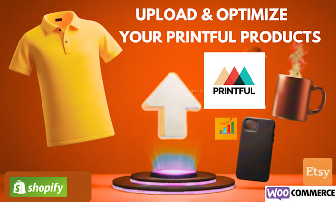 do printful product listing to shopify or etsy with SEO optimization