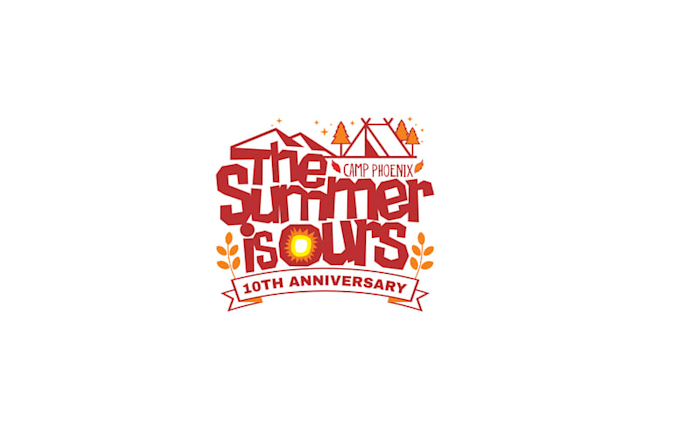 design anniversary summer camp logo