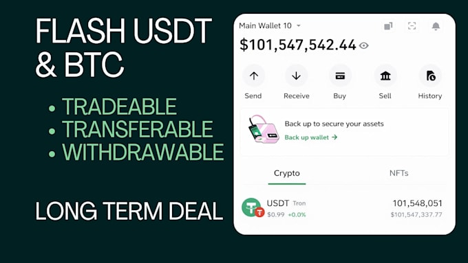 deliver tradeable and withdrawable usdt btc