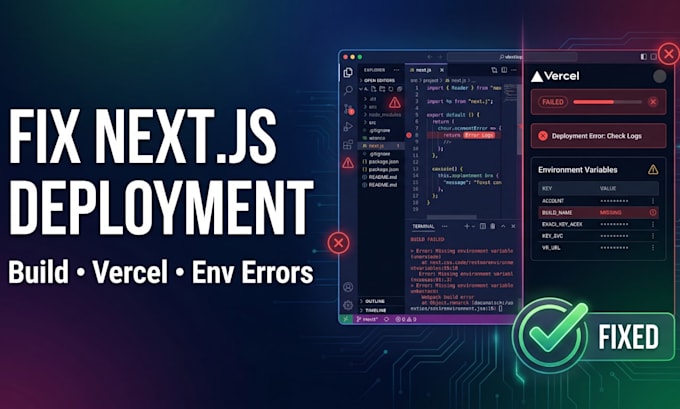fix nextjs build errors and vercel deployment issues