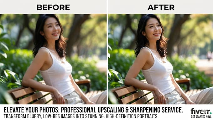 upscale, enhance, sharpen and fix blurry photos professionally